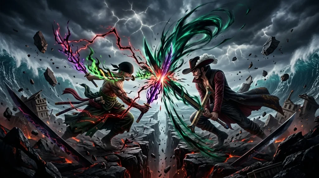 Battle IQ Mihawk or Zoro