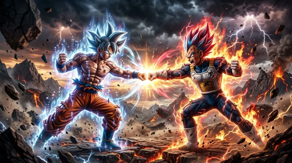 Goku vs Vegeta Strength and Durability Comparison