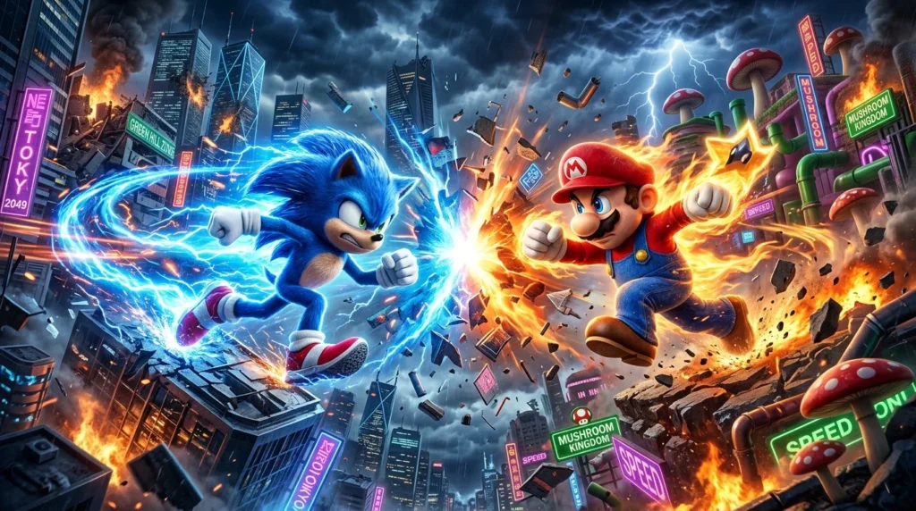 Sonic vs Mario in Games vs Crossover