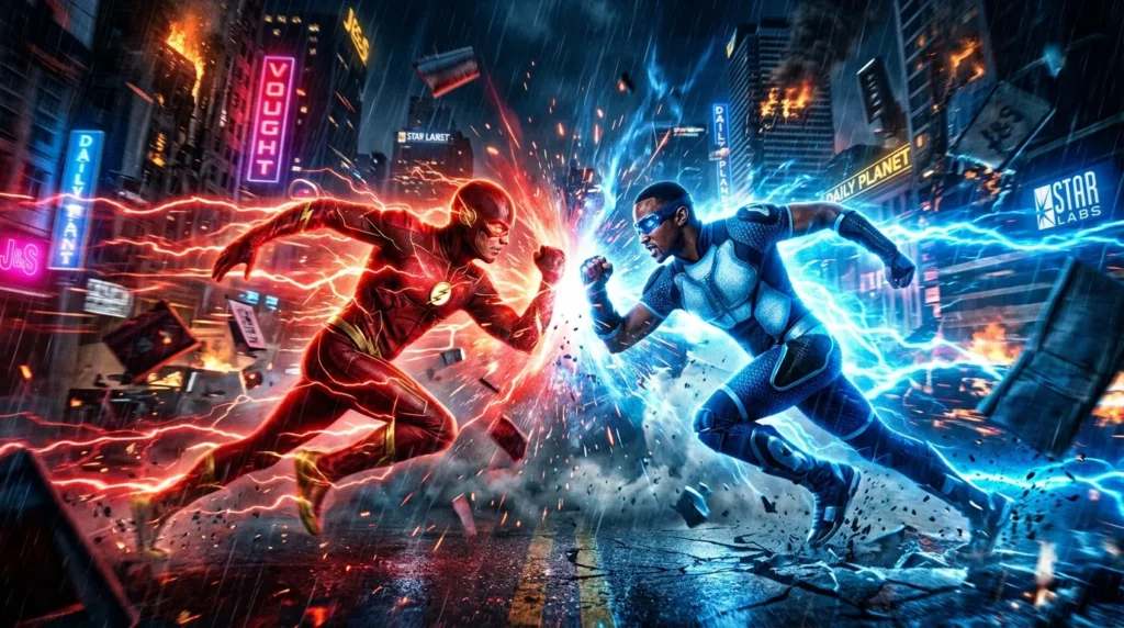 The Flash vs A-Train in Comics vs TV Scaling