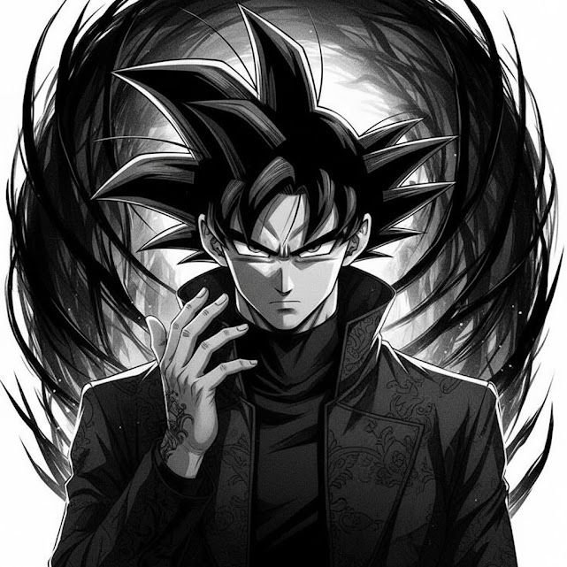 Black and White Goku PFP