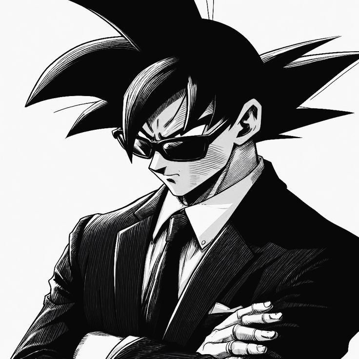 Black and White Goku PFP
