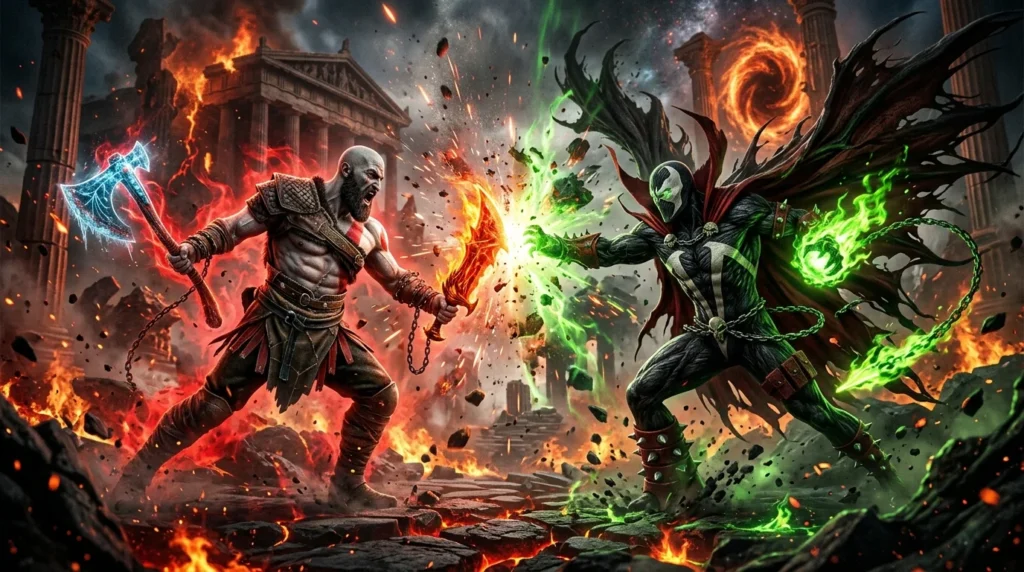 Kratos vs Spawn in Game vs Comic Scaling