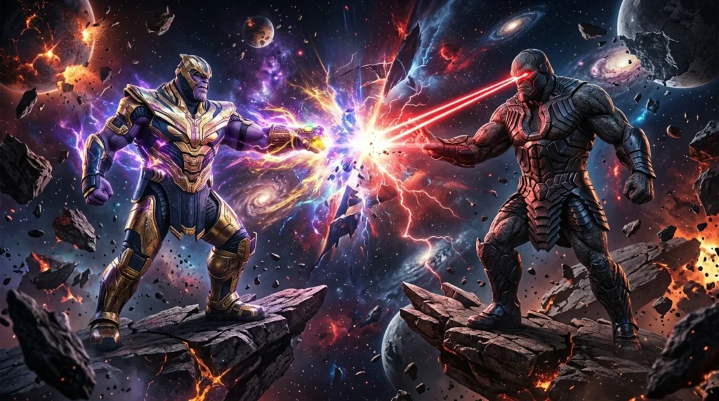 Thanos vs Darkseid in Comics vs Movie Scaling