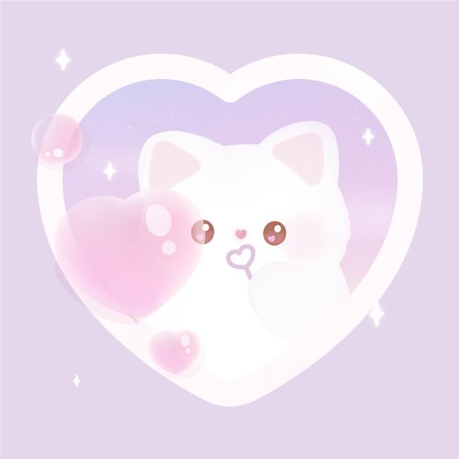 PFP Aesthetic Heart Cute Cat